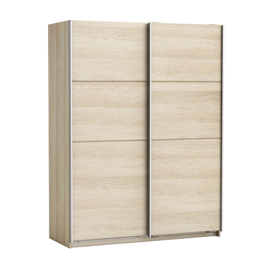 Product photograph of Rossett Wooden Wardrobe Large In Shannon Oak And Linen from Furniture in Fashion