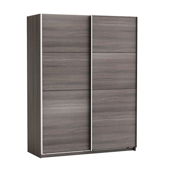 Photo of Rossett wooden wardrobe large in vulcano oak and linen