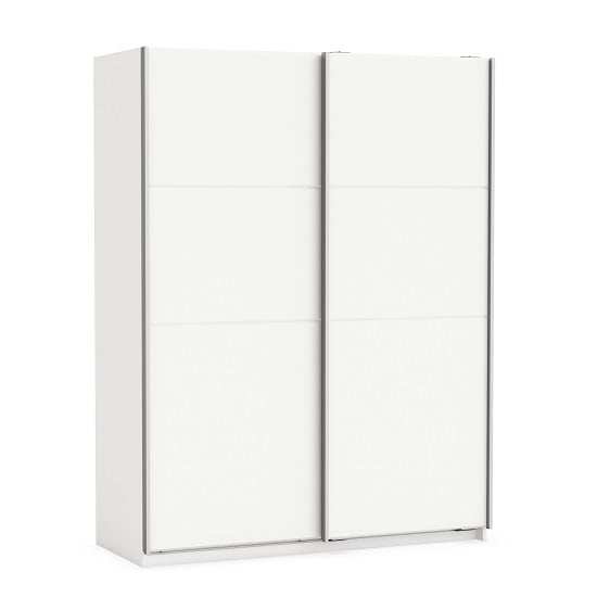 Product photograph of Rossett Wooden Wardrobe Large In Pearl White And Linen from Furniture in Fashion