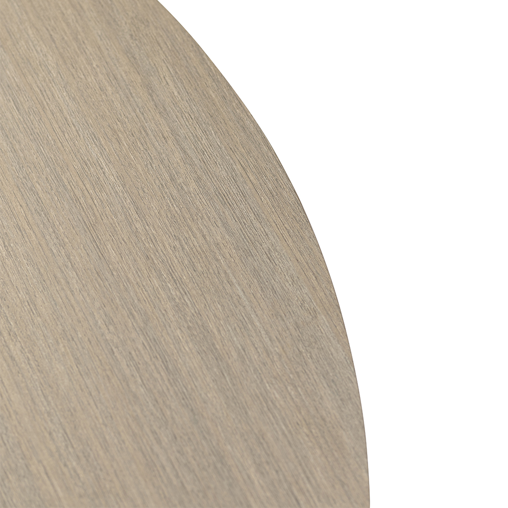 Rossi Round Wooden Dining Table with Black Legs in Grey