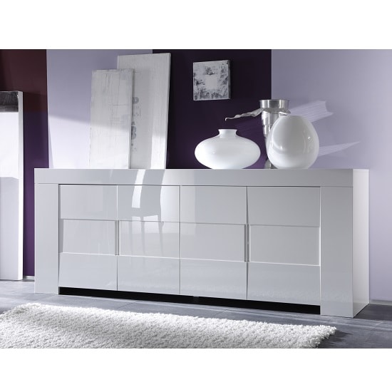 Rossini Wooden Sideboard In White Gloss With 4 Doors_2