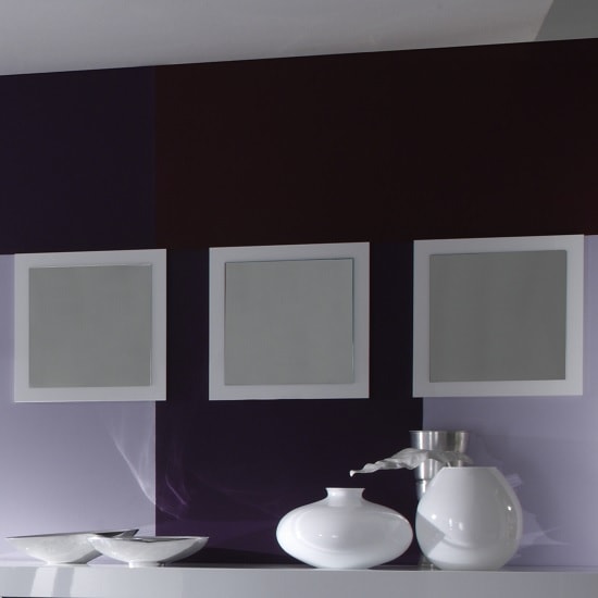 Read more about Rossini set of 3 wall mirror square in white gloss