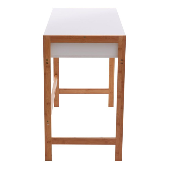 Rosta Wooden Computer Desk In White And Natural