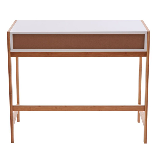 Rosta Wooden Computer Desk In White And Natural