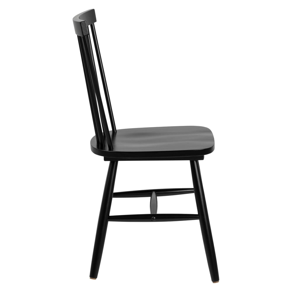Roswell Black Wooden Dining Chairs In Pair