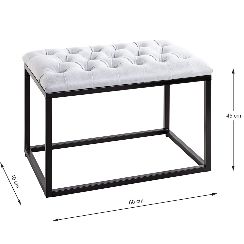 Roswell Textile Fabric Stool With Steel Frame In Grey Black