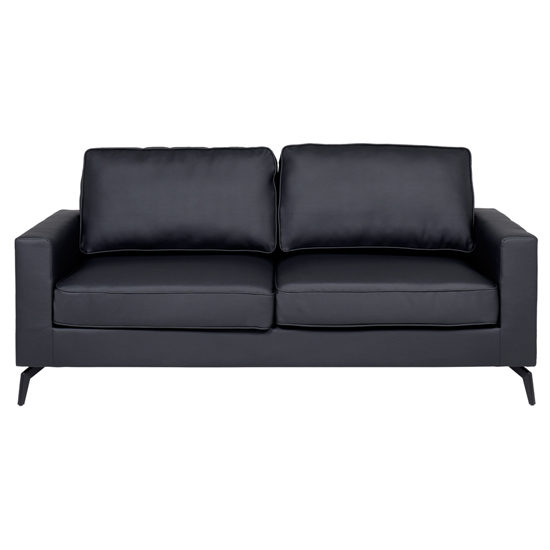 Roswell Faux Leather Upholstered 3 Seater Sofa In Black_1
