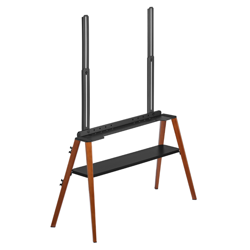 Roswell Wooden TV Stand With Black Shelf In Dark Oak