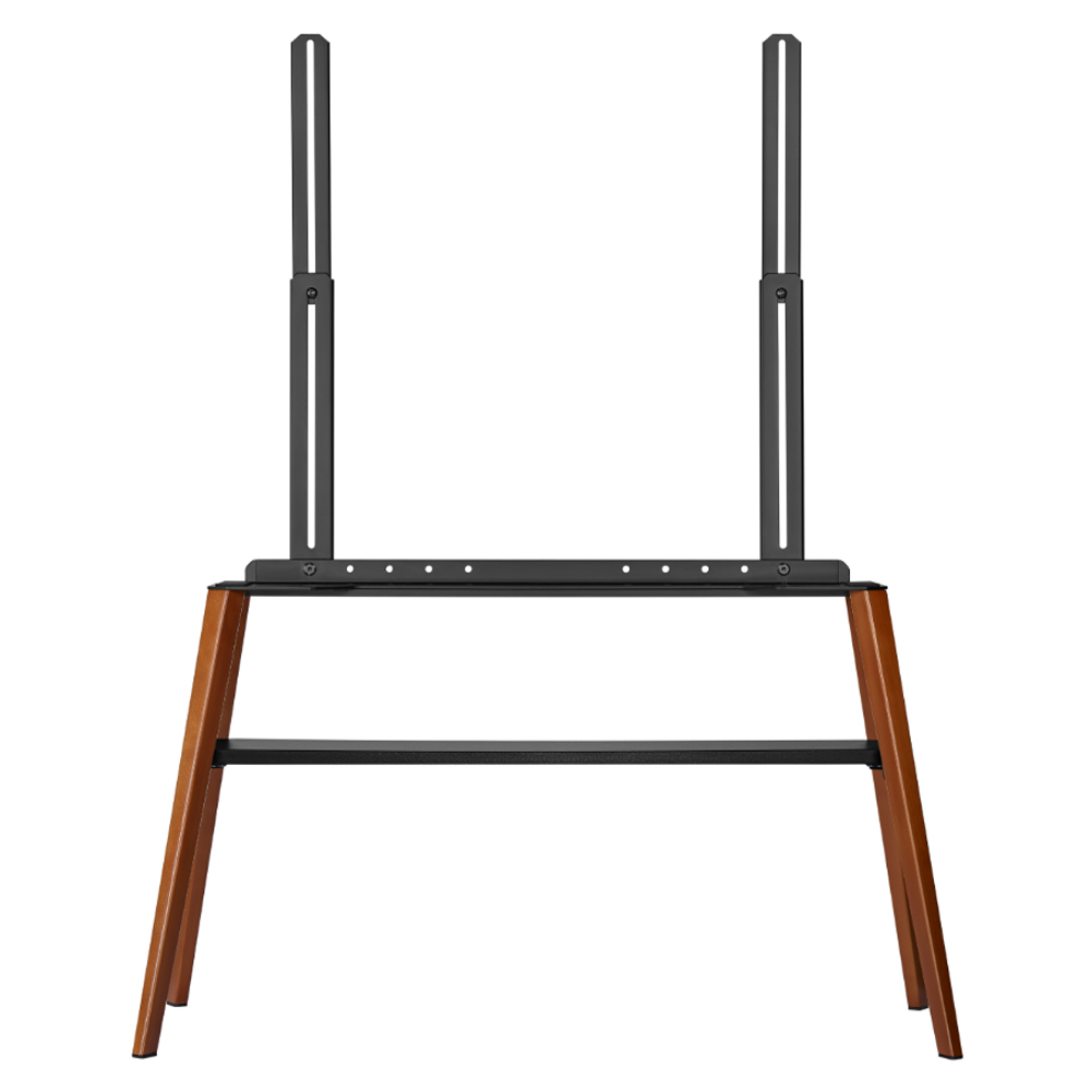 Roswell Wooden TV Stand With Black Shelf In Dark Oak