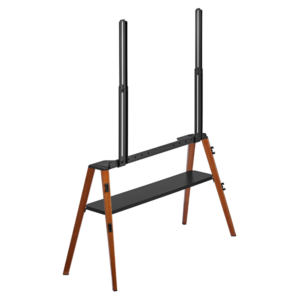 Roswell Wooden TV Stand With Black Shelf In Dark Oak