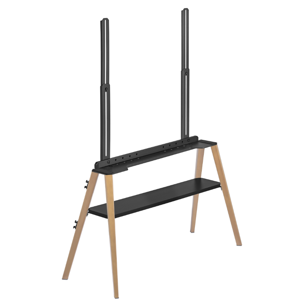 Roswell Wooden TV Stand With Black Shelf In Light Oak