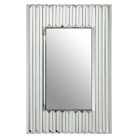 Rota Rectangular Wall Bedroom Mirror In Polished Silver Frame