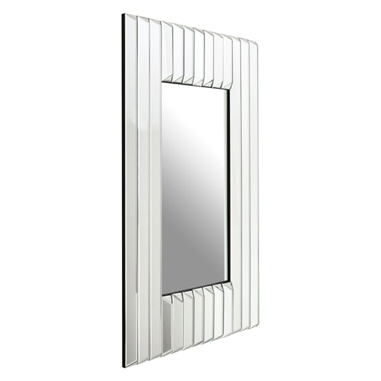 Rota Rectangular Wall Bedroom Mirror In Polished Silver Frame