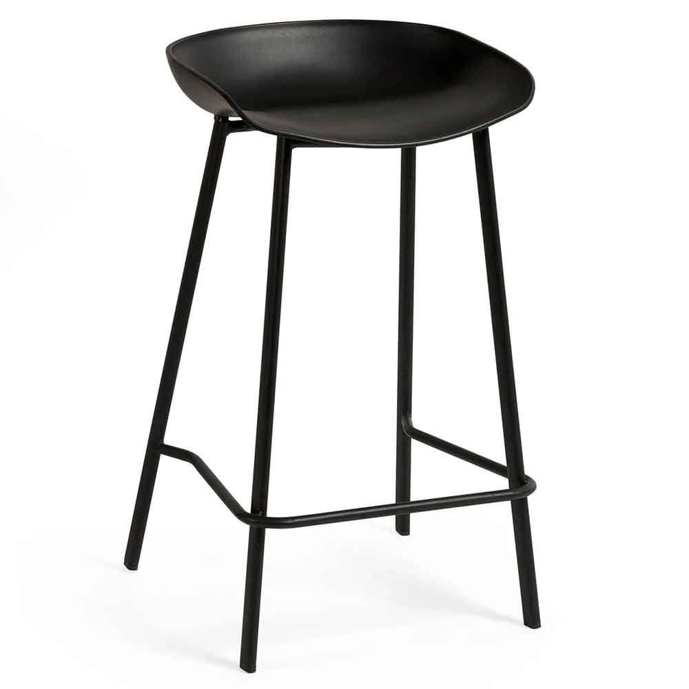 Rothbury Black Plastic Bar Stools in Pair