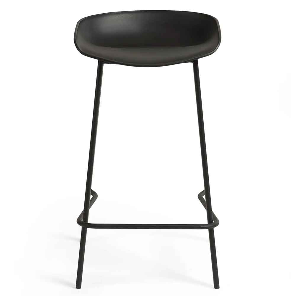 Rothbury Black Plastic Bar Stools in Pair