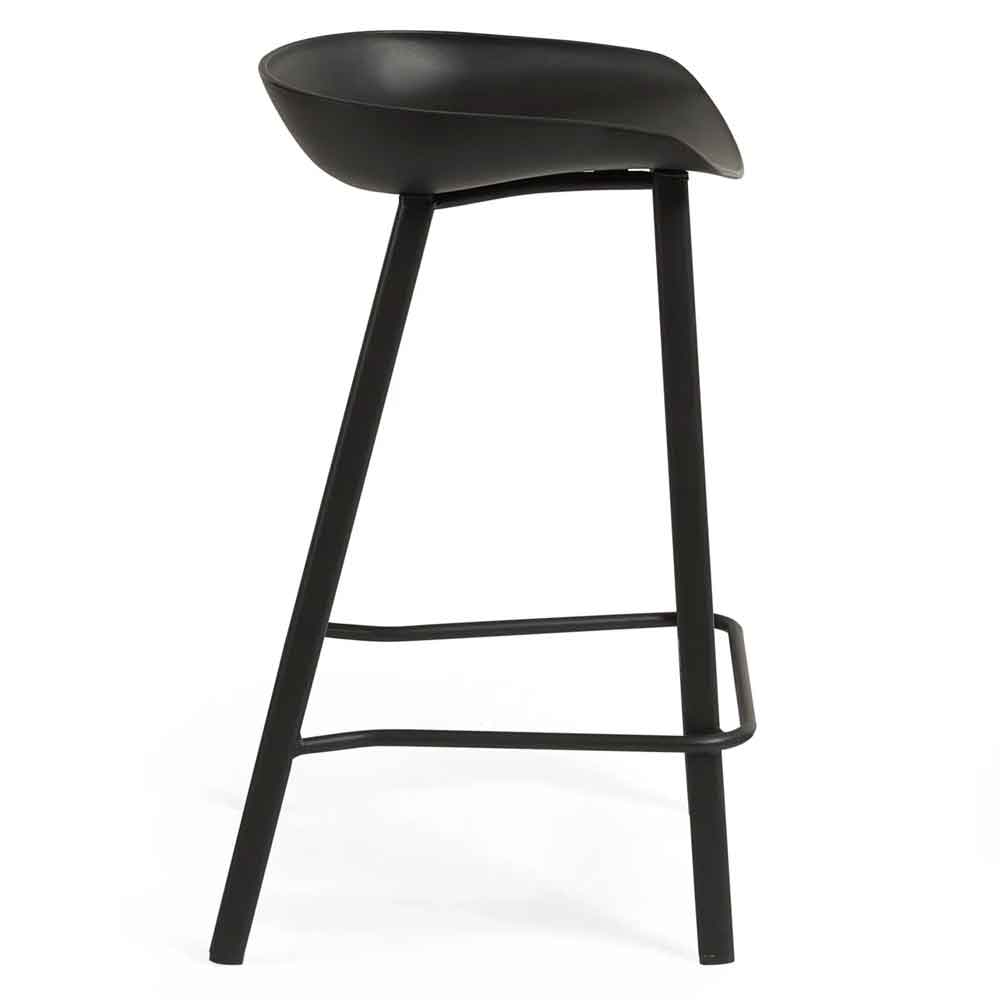 Rothbury Black Plastic Bar Stools in Pair