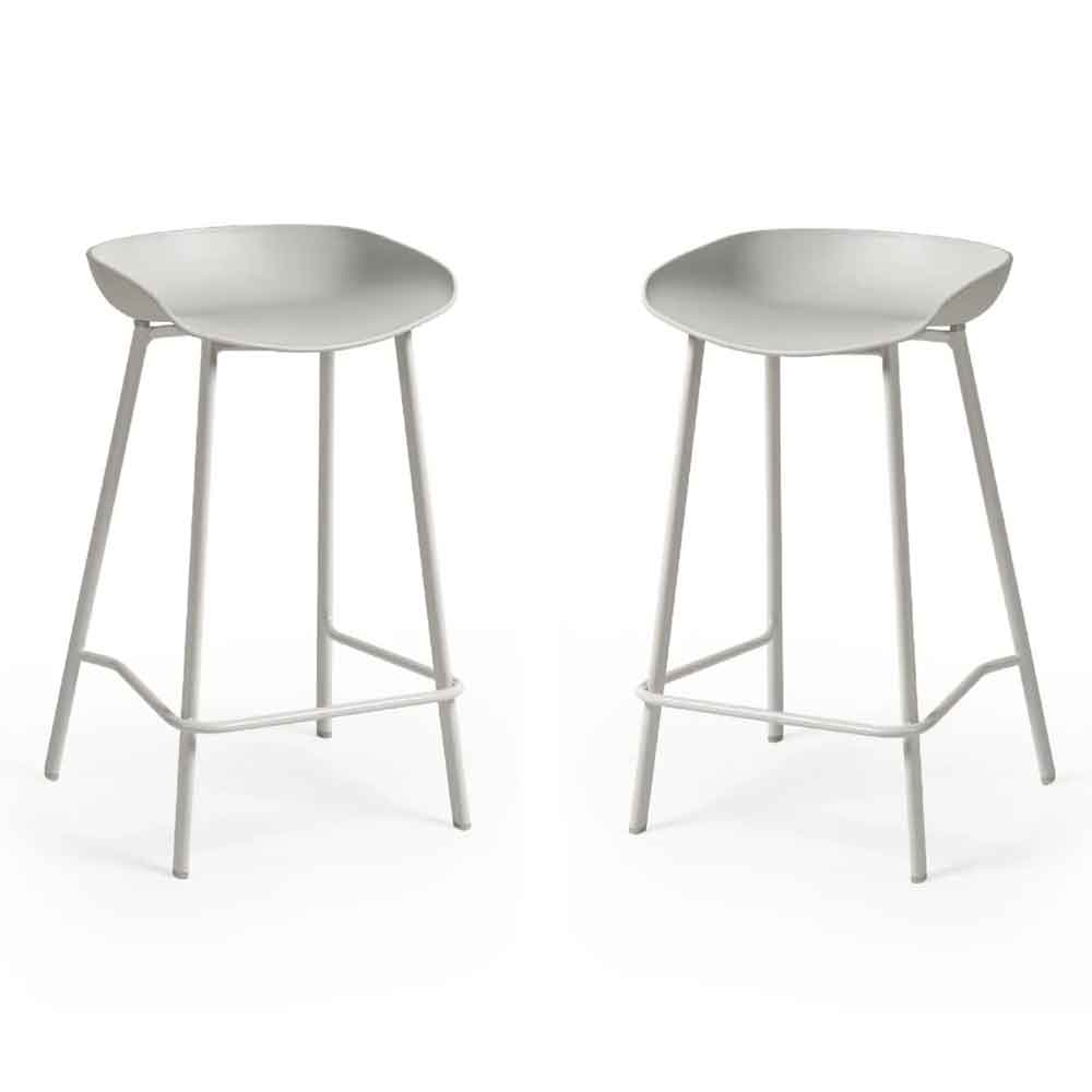Rothbury Grey Plastic Bar Stools in Pair