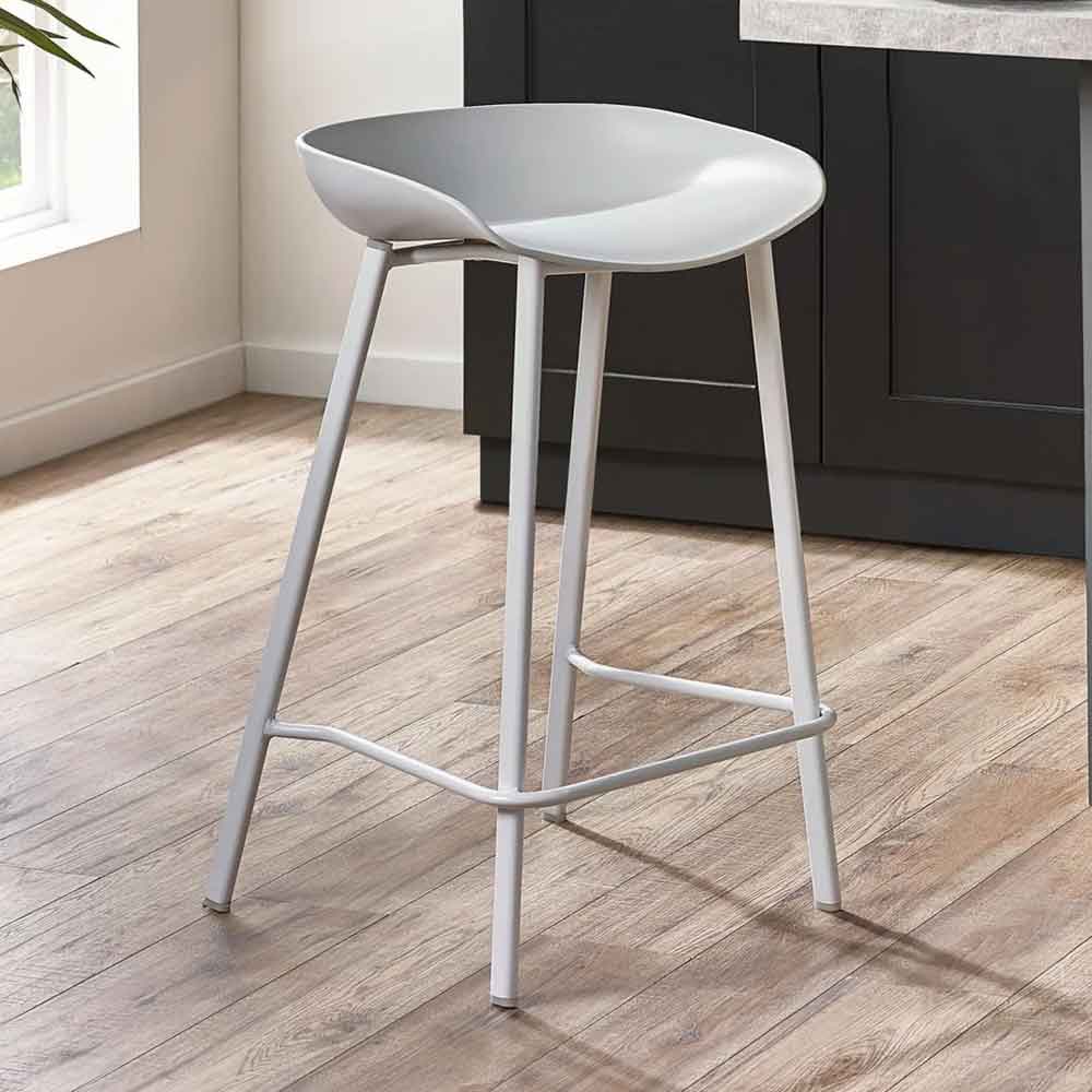 Rothbury Grey Plastic Bar Stools in Pair