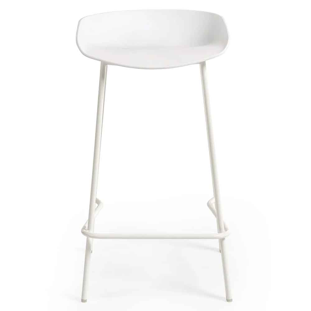 Rothbury White Plastic Bar Stools in Pair