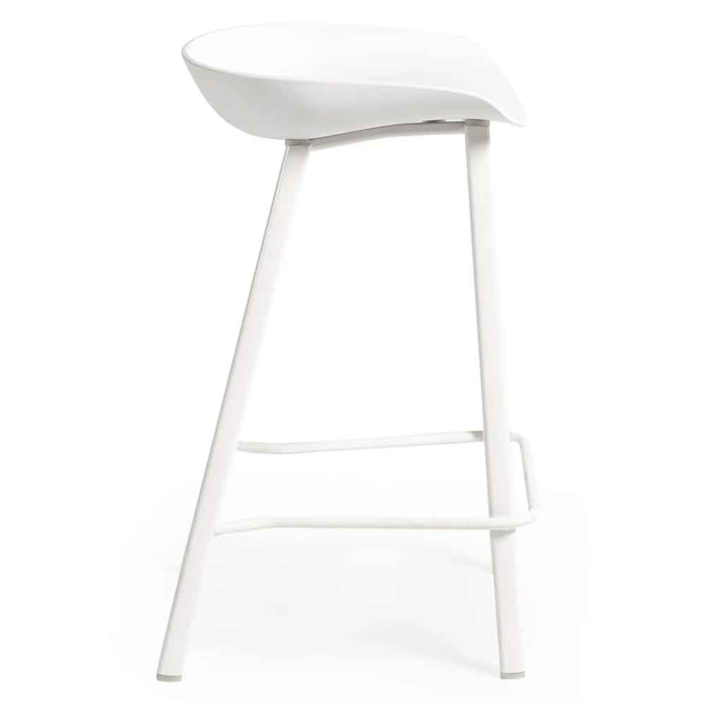 Rothbury White Plastic Bar Stools in Pair