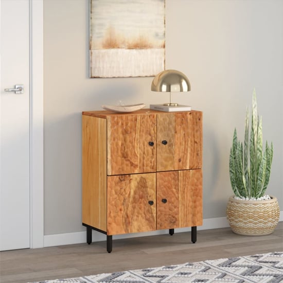 Product photograph of Rother Acacia Wood Storage Cabinet With 4 Doors In Natural from Furniture in Fashion