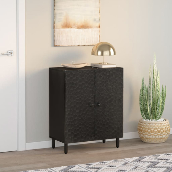 Read more about Rother mango wood storage cabinet with 2 doors in black