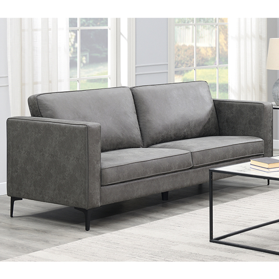 Product photograph of Rotland Fabric 3 Seater Sofa In Charcoal from Furniture in Fashion