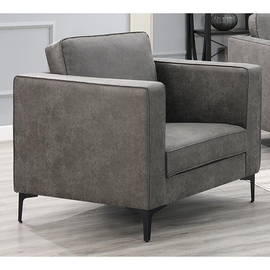 Product photograph of Rotland Fabric Armchair In Charcoal from Furniture in Fashion