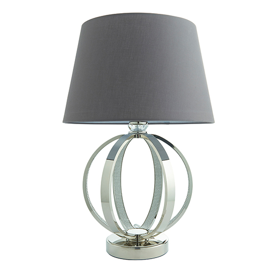 Rouen Charcoal Cotton Shade Table Lamp With Bright Nickel Base_3