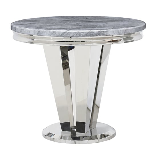 Rouen Marble Dining Table Large Round In Grey