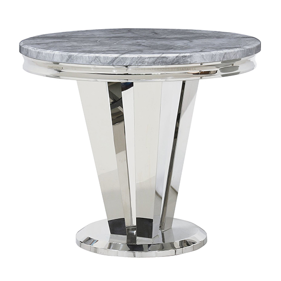 Product photograph of Rouen Marble Dining Table Large Round In Grey from Furniture in Fashion