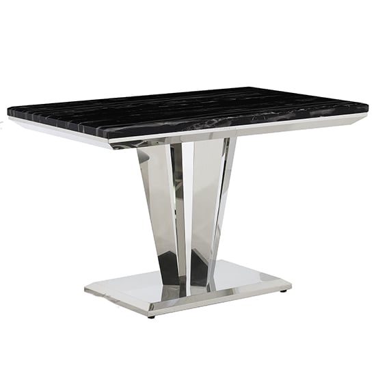 Product photograph of Rouen Marble Dining Table Rectangular In Black from Furniture in Fashion