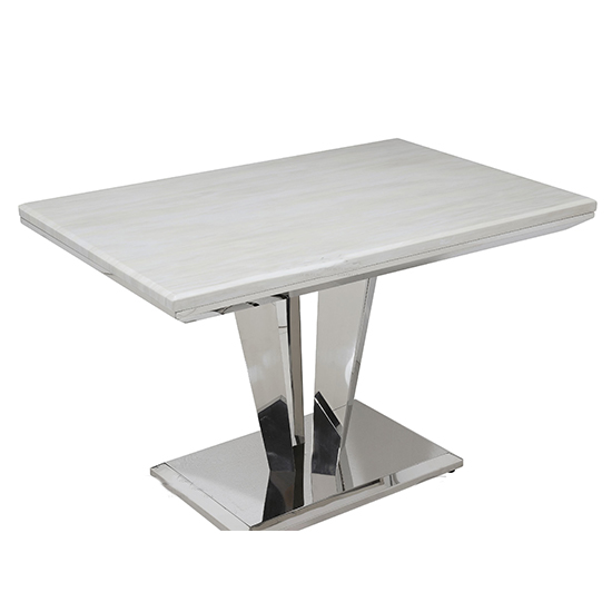 Rouen Marble Dining Table Rectangular In White_2