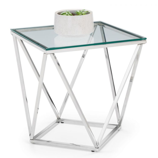 Radka Clear Glass Lamp Table With Chrome Base_2