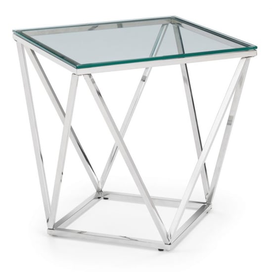 Radka Clear Glass Lamp Table With Chrome Base_4