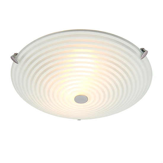 Roundel 2 Lights Glass Flush Ceiling Light In Chrome