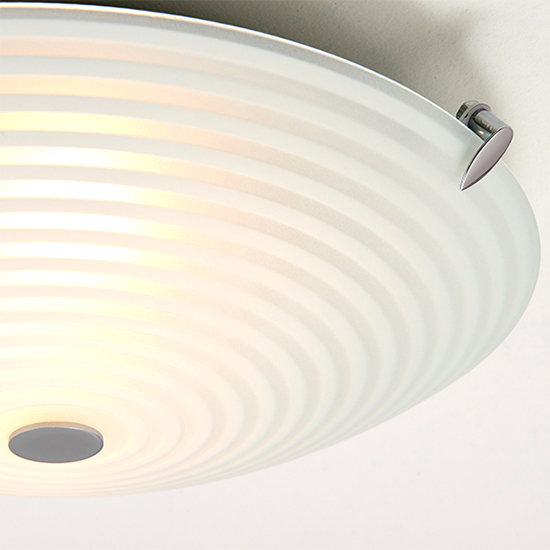 Roundel 2 Lights Glass Flush Ceiling Light In Chrome