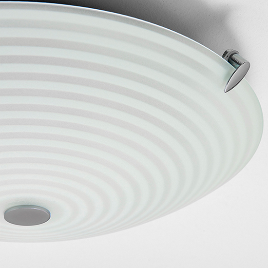 Roundel 2 Lights Glass Flush Ceiling Light In Chrome
