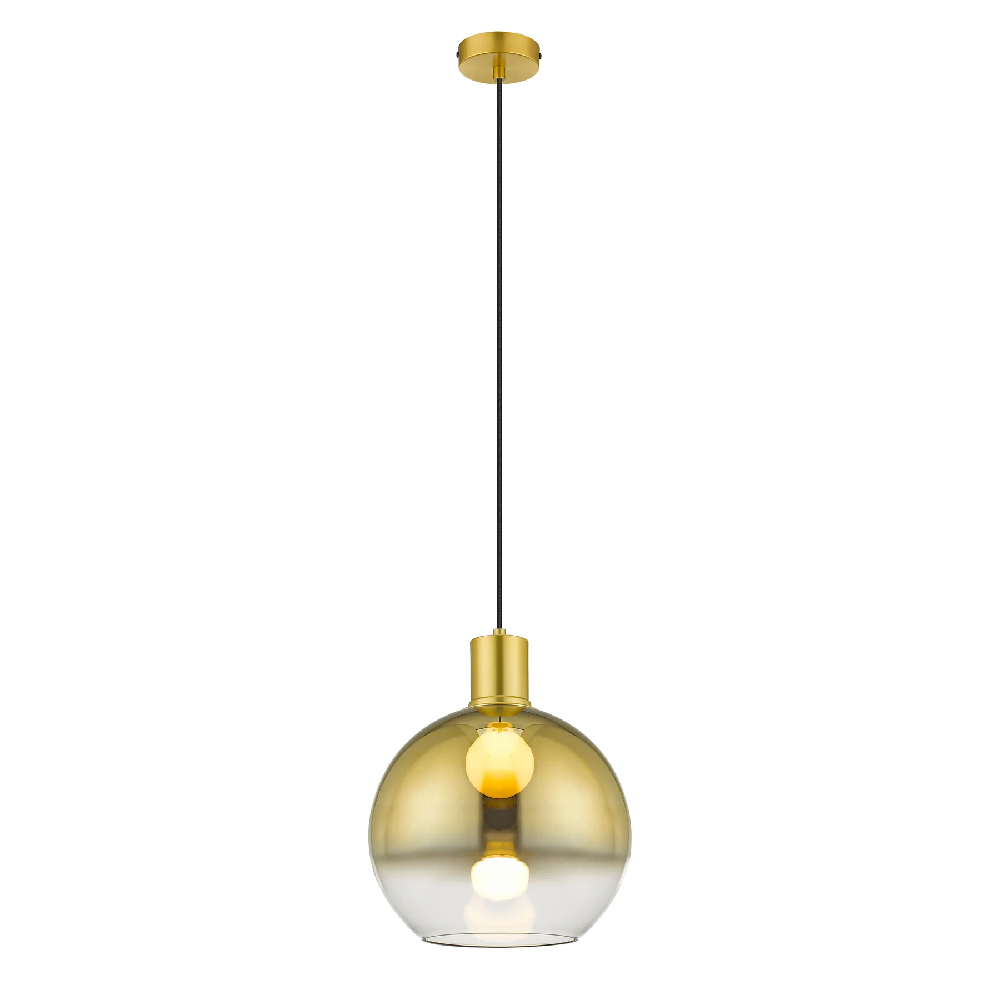 Read more about Roundhay smoked glass shade bar pendant light in gold