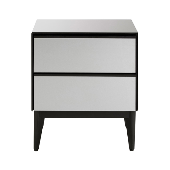 Mouhoun Bedside Cabinet In Mirrored Glass With 2 Drawer   _3