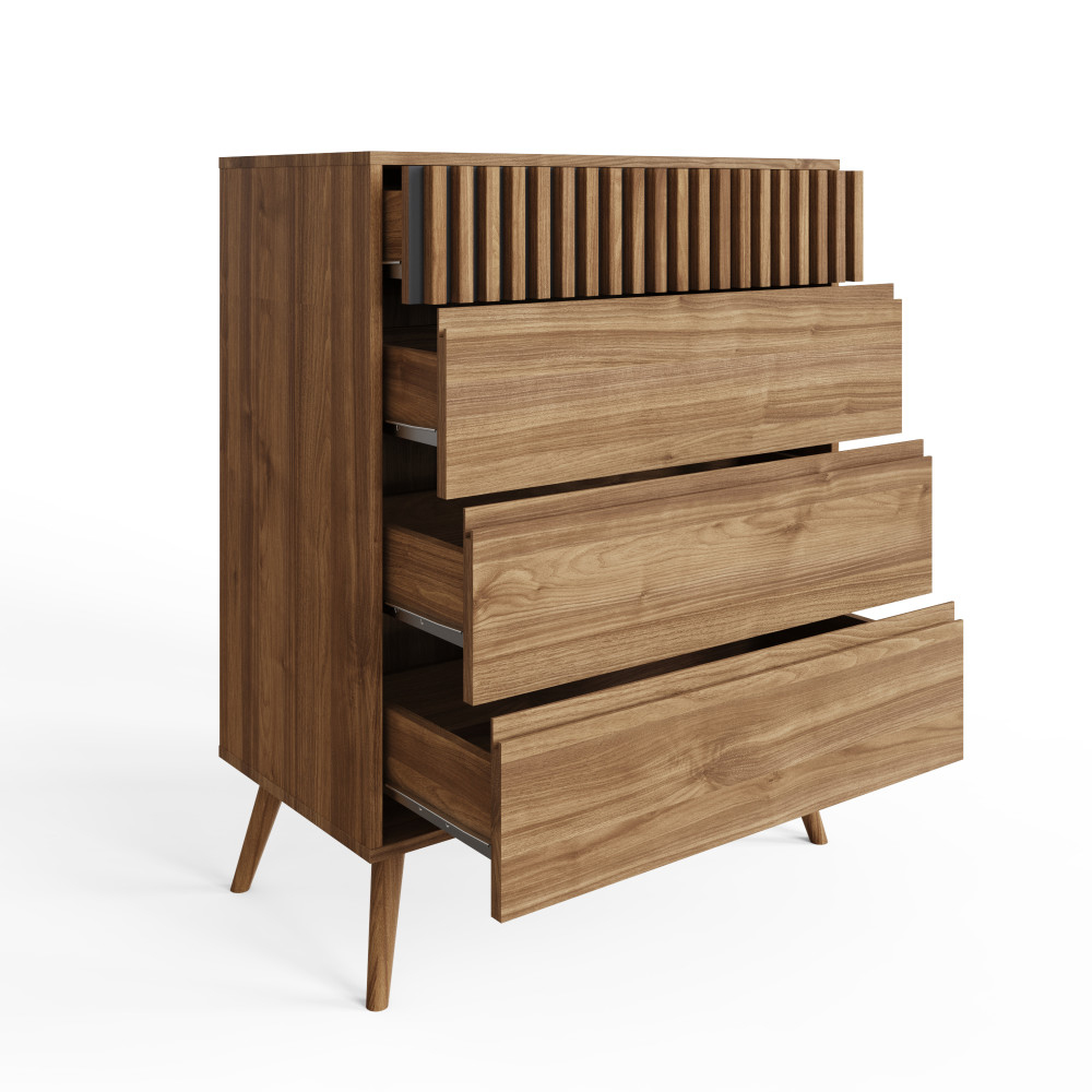 Rowen Wooden Chest Of 4 Drawers in Oak