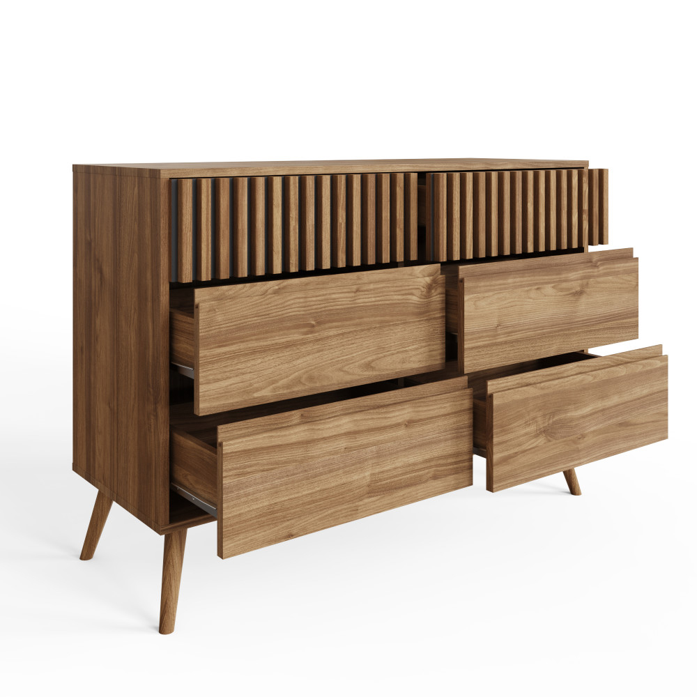 Rowen Wooden Chest Of 6 Drawers in Oak
