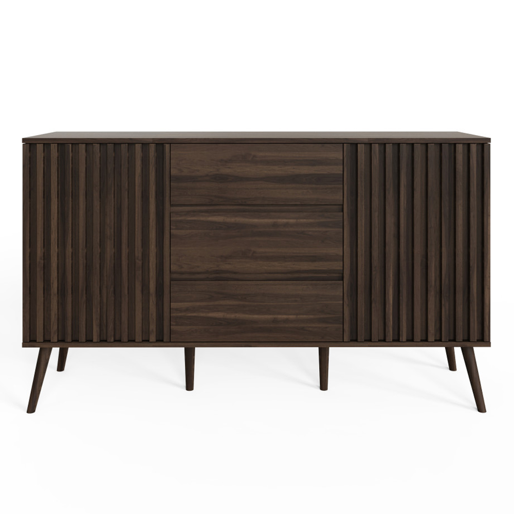 Rowen Wooden Sideboard with 2 Doors 3 Drawers in Walnut