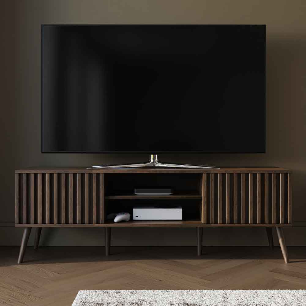 Rowen Wooden TV Stand with 2 Doors in Walnut