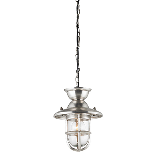 Read more about Rowling small clear glass shade pendant light in antique silver