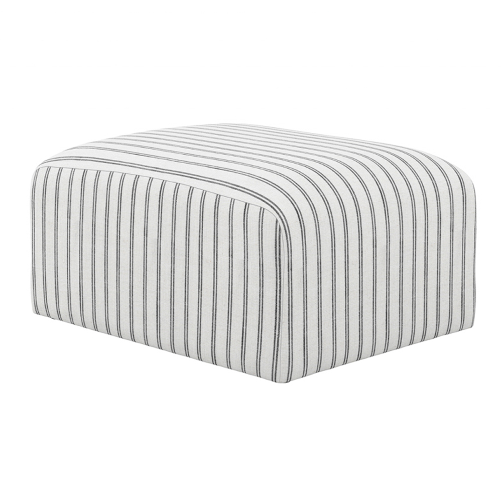 Roxboro Fabric Pouffe - Chalk