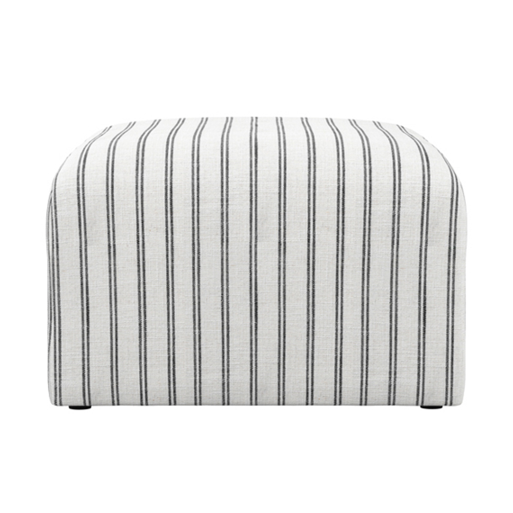 Roxboro Fabric Pouffe - Chalk