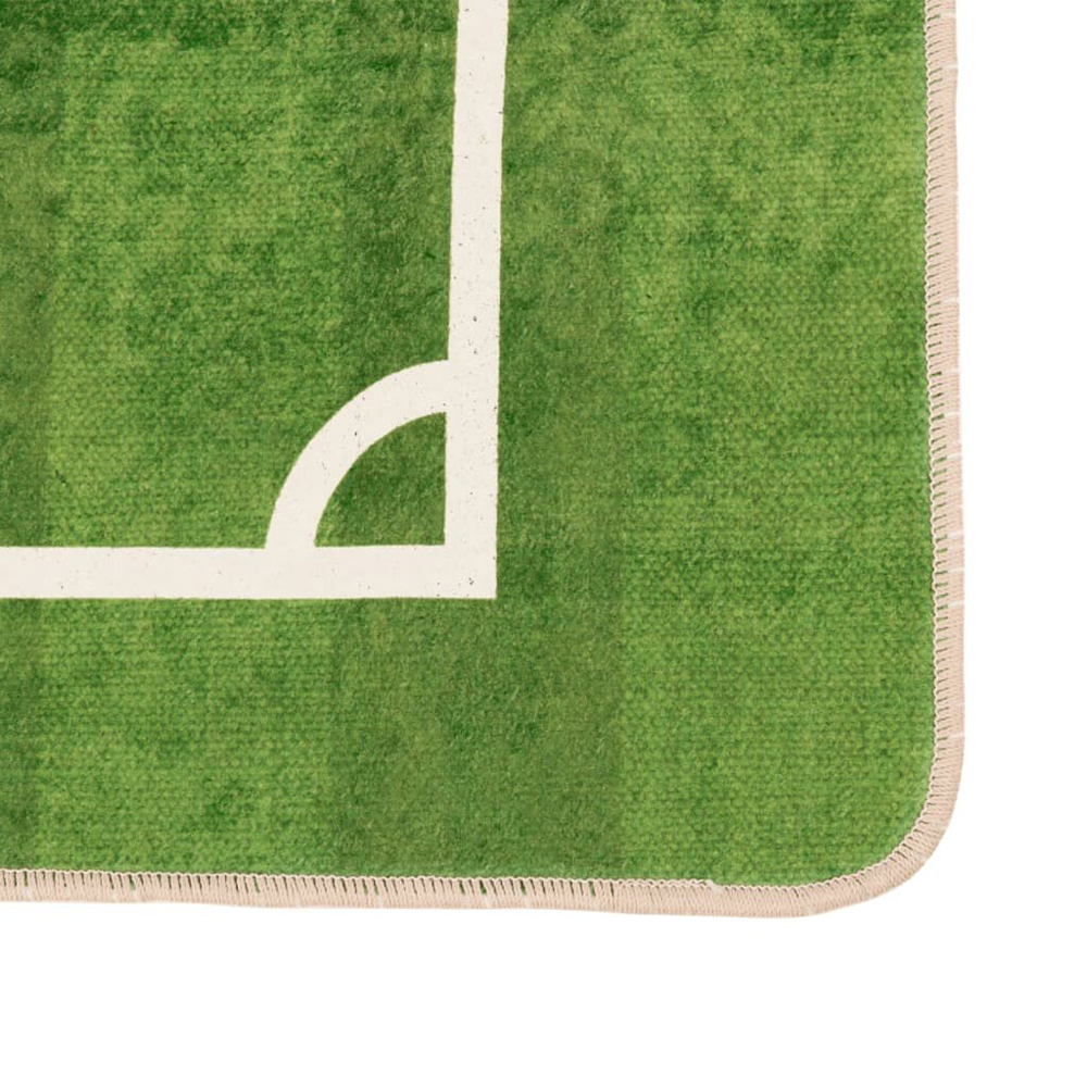 Roxboro Polyester Kids Washable Anti-Slip Football Field Rug - Green