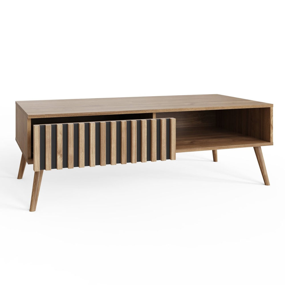 Roxboro Wooden Coffee Table With 1 Drawer In Oak