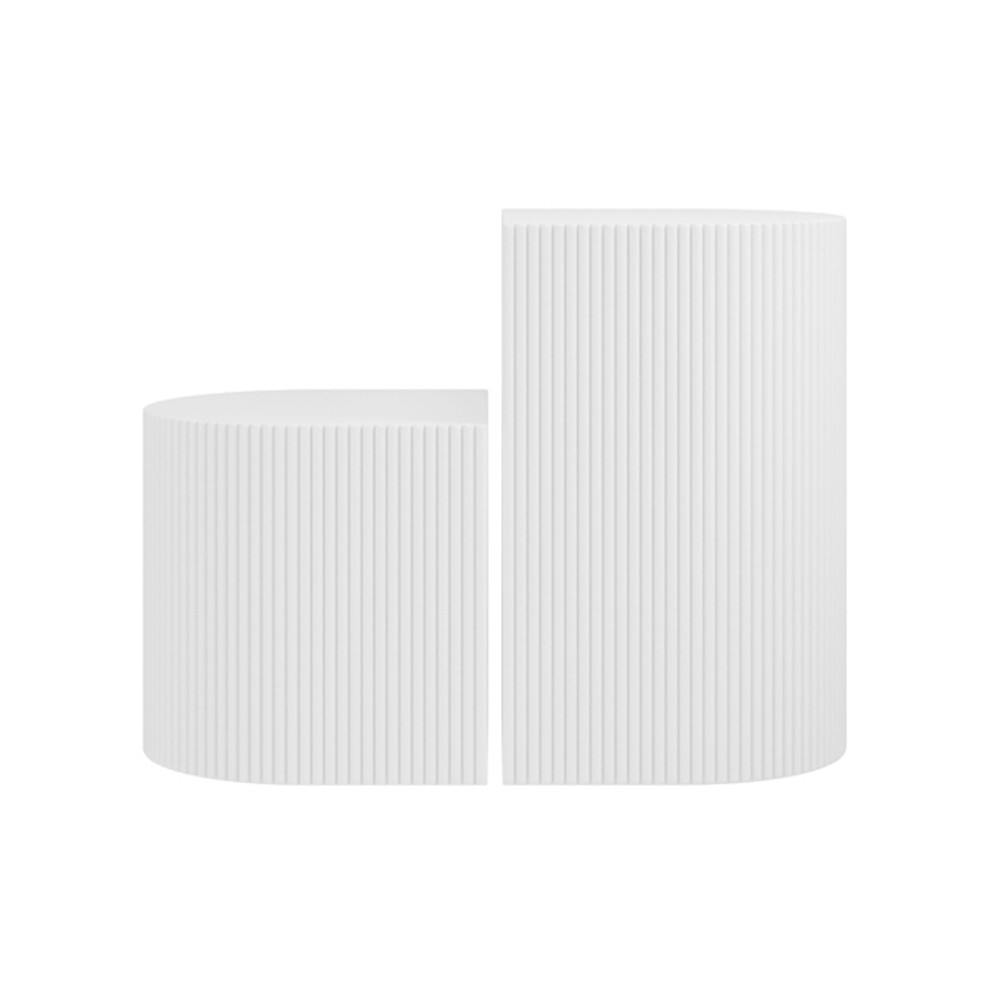 Roxboro Wooden Semi Circle Side Tables - White